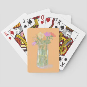 Baraja De Cartas Flores dulces felices + nombre personalizado