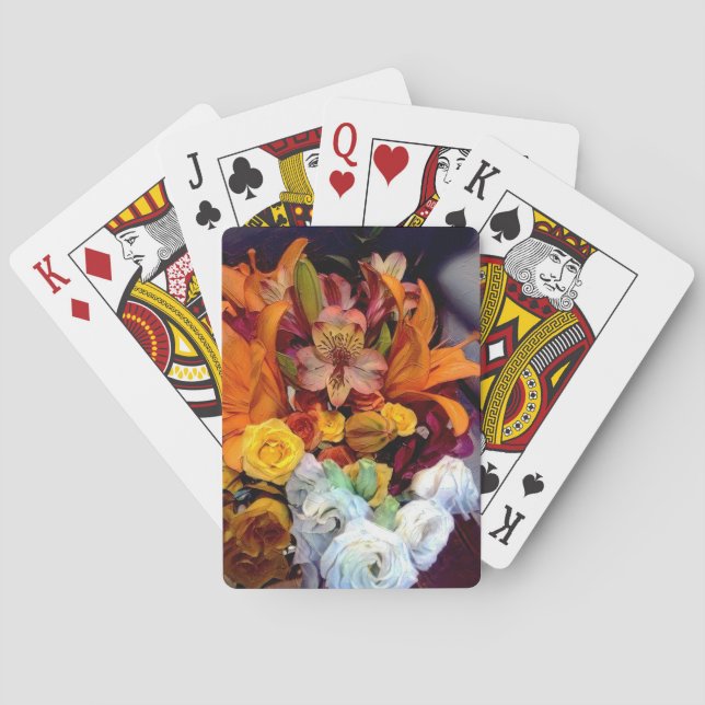 Baraja De Cartas Flores en Día de Verano (Reverso)