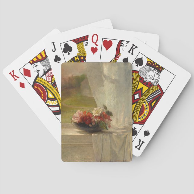 Baraja De Cartas Flores en un borde de ventana (Reverso)