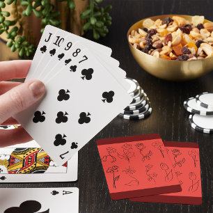 Baraja De Cartas Flores esbozadas
