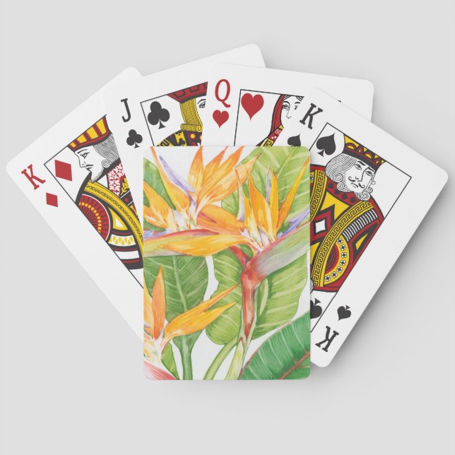 Baraja De Cartas Flores exóticas acuarela (Reverso)