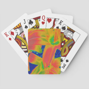 Baraja De Cartas flores fluorescentes