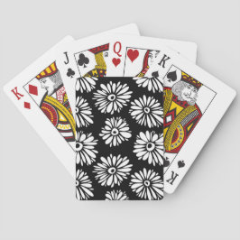 Baraja De Cartas Flores Funky Negra y blanca