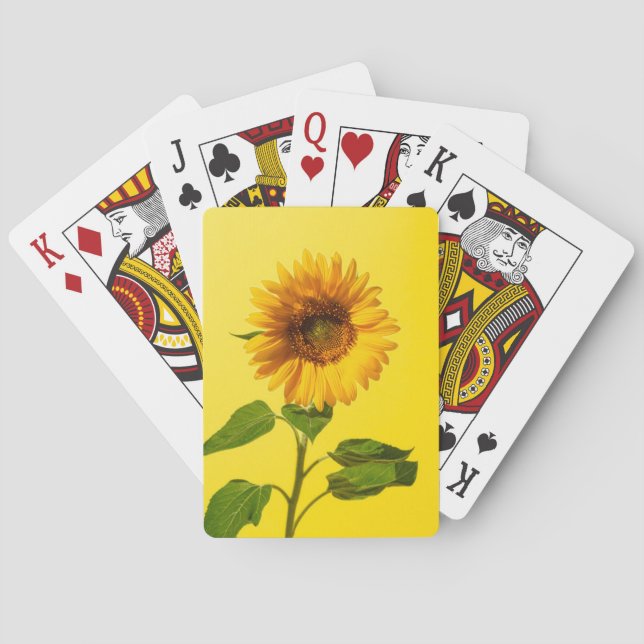 Baraja De Cartas Flores | Girasol amarillo (Reverso)