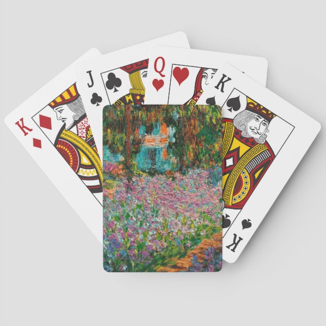 Baraja De Cartas Flores Giverny del Irises Monet Garden (Reverso)