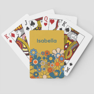 Baraja De Cartas Flores Groovy Retro 60 70 personalizadas