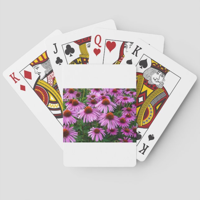 Baraja De Cartas Flores | Jardín de flores rosadas (Reverso)