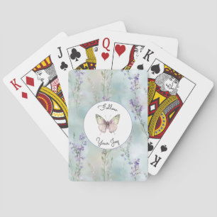 Baraja De Cartas Flores lilas bonitas románticas