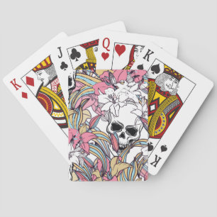Baraja De Cartas Flores Lily Skulls: Boho Vintage.