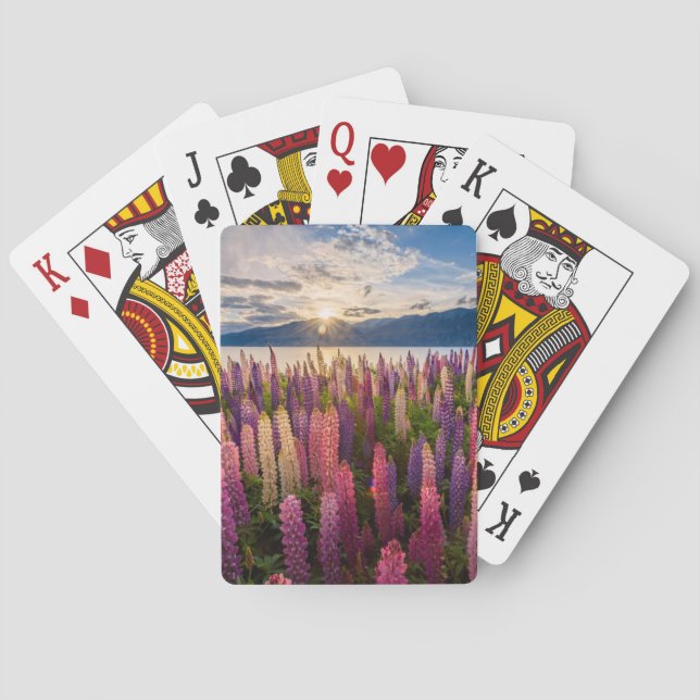 Baraja De Cartas Flores | Lupines New Zealand (Reverso)