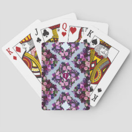 Baraja De Cartas Flores Monograma Tarjeta de Poker Deck