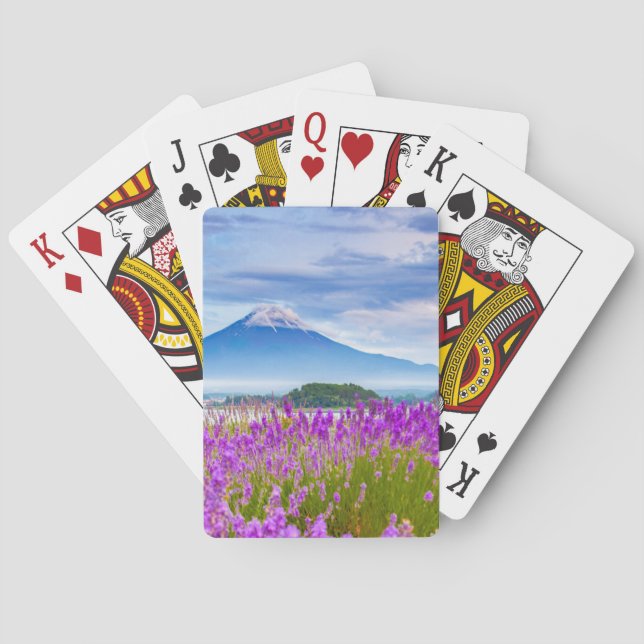 Baraja De Cartas Flores | Monte Fugi Japón (Reverso)