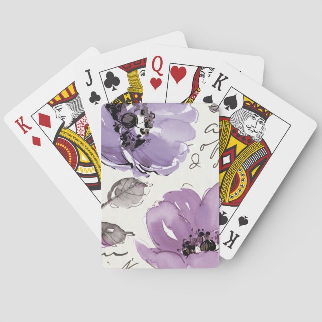 Baraja De Cartas Flores moradas (Reverso)