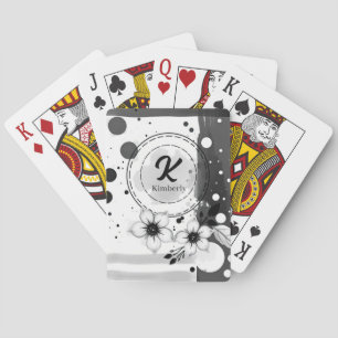 Baraja De Cartas Flores negras y blancas con problemas