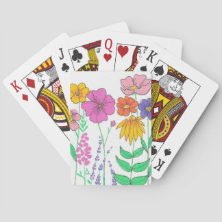 Baraja De Cartas Flores Pintadas Caprichosas Vibrantes