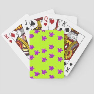Baraja De Cartas flores pintadas en verde