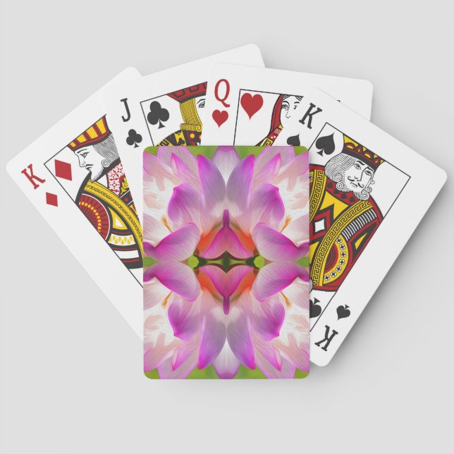 Baraja De Cartas FLORES PURPLE - Arte Fractal - (Reverso)