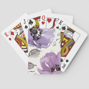 Baraja De Cartas Flores púrpuras