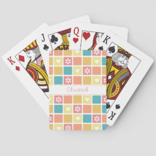 Baraja De Cartas Flores retras de la margarita del corazón del