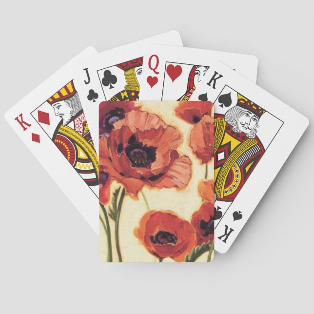 Baraja De Cartas Flores rojas (Reverso)