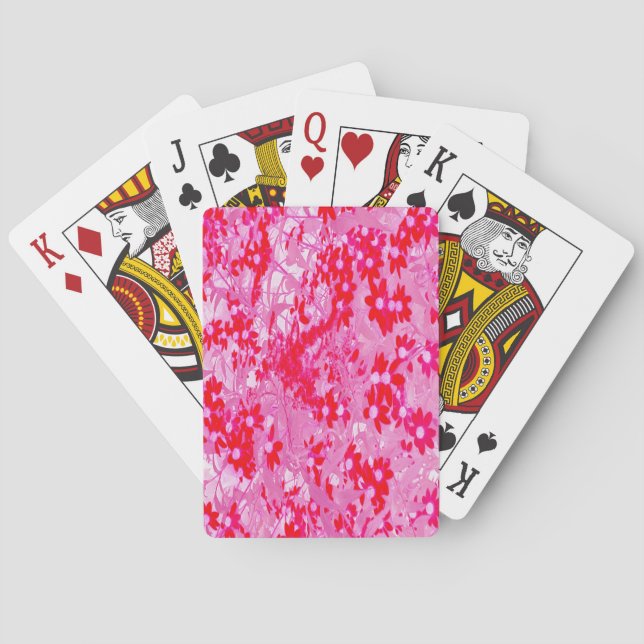 Baraja De Cartas Flores Rojas Bonitas (Reverso)