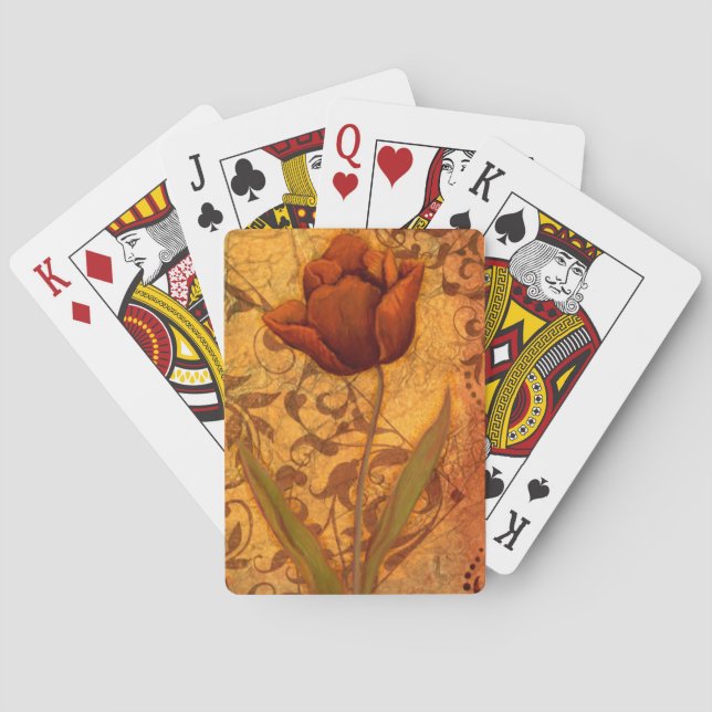 Baraja De Cartas Flores rojas II (Reverso)