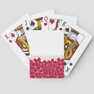 Baraja De Cartas Flores rojas marea sobre fondo blanco