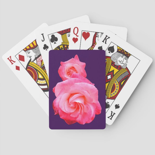 Baraja De Cartas Flores rosadas (Reverso)