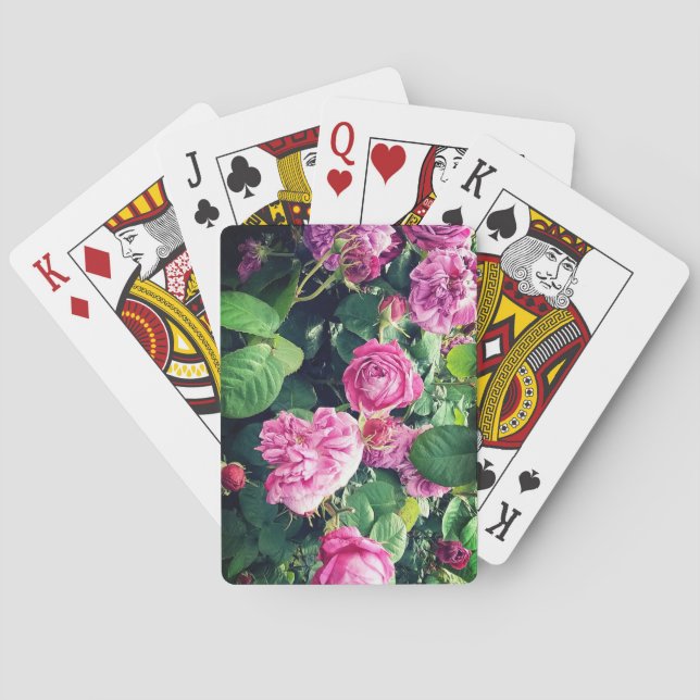 Baraja De Cartas Flores rosadas (Reverso)