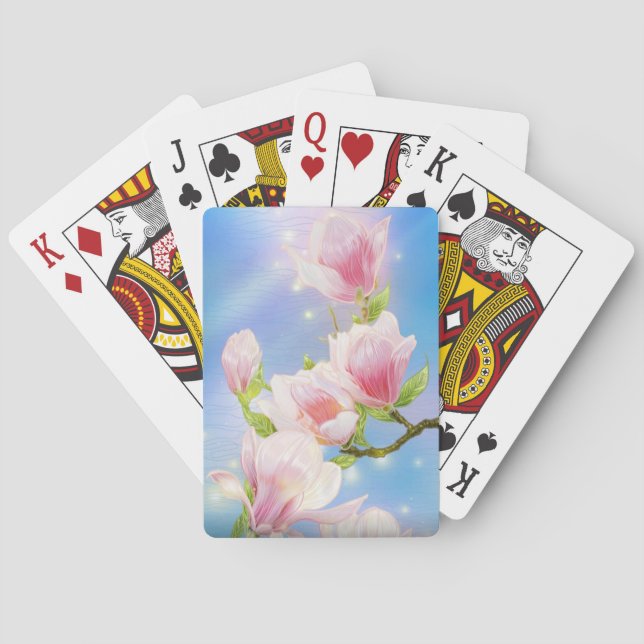 Baraja De Cartas Flores rosas en el cielo (Reverso)