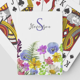 Baraja De Cartas Flores Silvestres Bonitas Nombre Personalizado y M