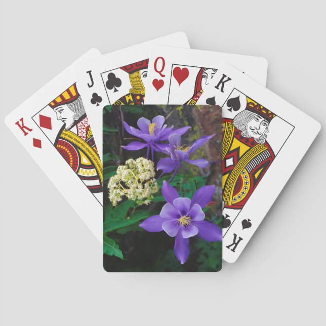 Baraja De Cartas Flores silvestres de columbina mutante (Reverso)