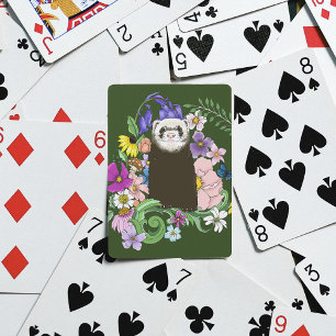 Baraja De Cartas Flores silvestres de hurón sable lindo bosque verd