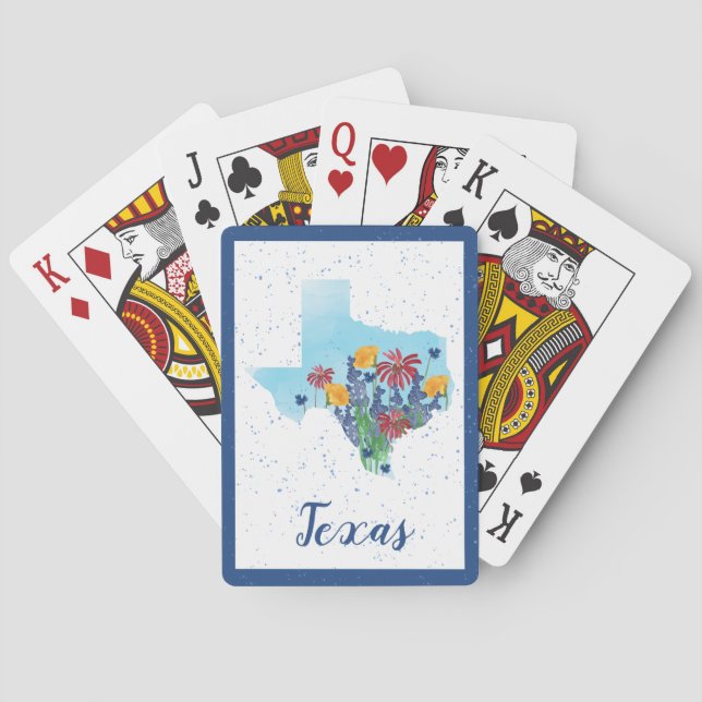 Baraja De Cartas Flores silvestres de Texas (Reverso)