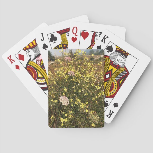Baraja De Cartas Flores silvestres en Cabo Blanco, Costa de Oregón (Reverso)