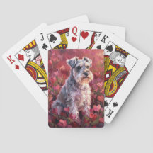 Flores silvestres en forma de corazón de Schnauzer