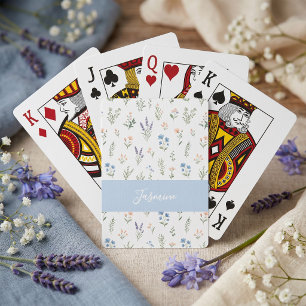 Baraja De Cartas Flores silvestres personalizadas Nombre personaliz