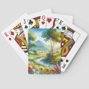 Baraja De Cartas Flores silvestres y arroyo en Spring Valley