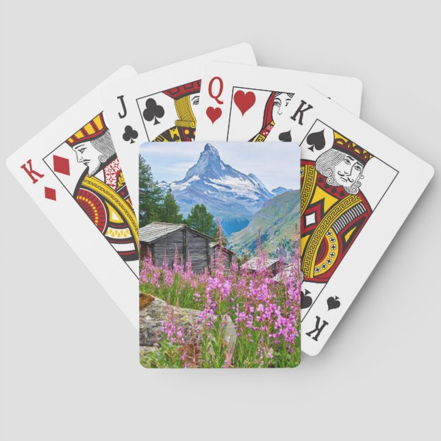 Baraja De Cartas Flores | Summer Matterhorn Suiza (Reverso)