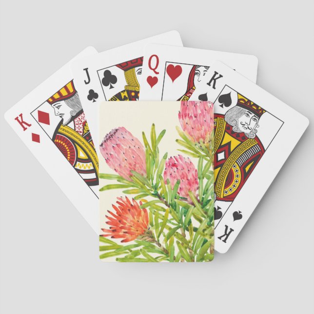 Baraja De Cartas Flores tropicales acuarelas (Reverso)