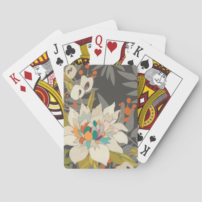 Baraja De Cartas Flores tropicales de contraluz (Reverso)