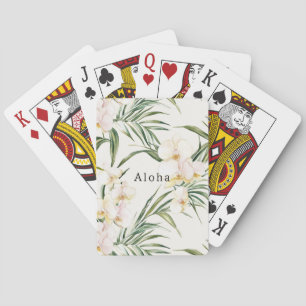 Baraja De Cartas Flores tropicales de orquídeas blancas