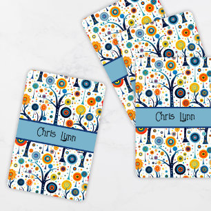 Baraja De Cartas Flores vibe mod de los años 60