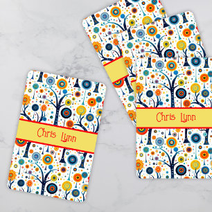 Baraja De Cartas Flores vibe mod de los años 60