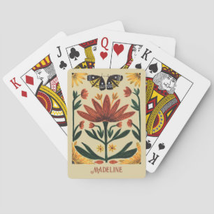Baraja De Cartas Flores vintage de tarjetas de reproducción persona