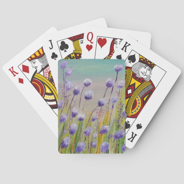 Baraja De Cartas Flores violetas (Reverso)