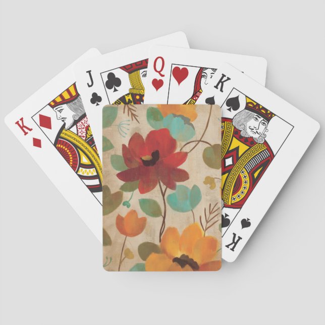 Baraja De Cartas Flores y brotes de colores (Reverso)