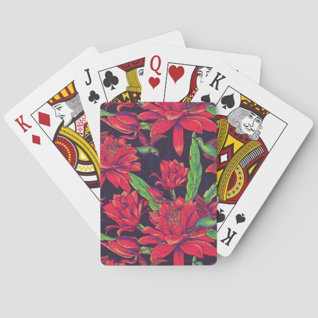 Baraja De Cartas Flores y colibríes (Reverso)