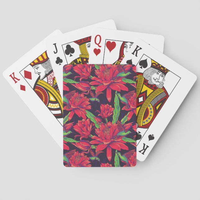 Baraja De Cartas Flores y colibríes (Reverso)