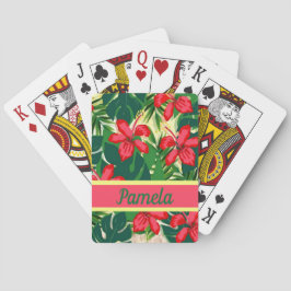 Baraja De Cartas Flores y hojas tropicales